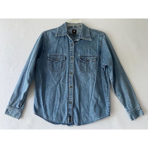 American Eagle Outfitters Tops - American Eagle Outfitters Chambray Denim Shirt Womens S Button Rare Vintage 90's